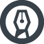 Fountain pen in a circle free icon 7