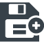 Floppy disk with Add Sign free icon 1