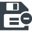 Floppy disk with minus Sign free icon 1