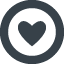 Favorite heart symbol in a circle free icon 1