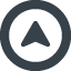 Up triangle arrow in a circle free icon