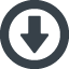 Down arrow  in a circle free icon