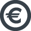 Euro Currency Symbol in a circle free icon 3