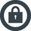 Locked padlock inside circle free icon 1