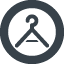 Clothes hanger inside circle free icon 1