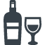 Glass with wine bottle free icon