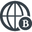 Bit coin with network symbol free icon