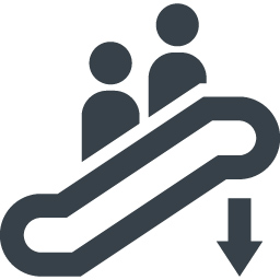 Escalator Going Down Sign Free Icon Free Icon Rainbow Over 4500 Royalty Free Icons