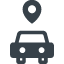 Map pointer with car free icon