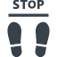 Footprints with stop free icon