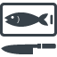 Fish and a knife free icon 1