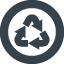 Recycling mark　Triangular arrows in a circle free icon