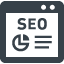 Browser window with SEO report free icon