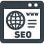 Browser with SEO symbol free icon