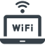 Wifi Signal and notebook free icon