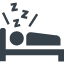 Bed and Zzz sleep symbol free icon