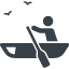 Man rowing on boat free icon 1