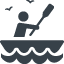 Man rowing on boat free icon 2
