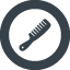 Comb tool in a circle free icon