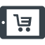 online shopping with tablet free icon