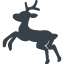 Silhouette of a reindeer free icon