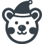 Bear with santa’hat free icon