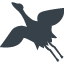 Crane (bird) silhouette free icon