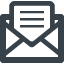 Mail envelope with letter paper icon 1