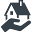 House with hand free icon